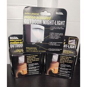 3 pack LED Motion Activated Outdoor Indoor Night Light MAXSA wireless white new